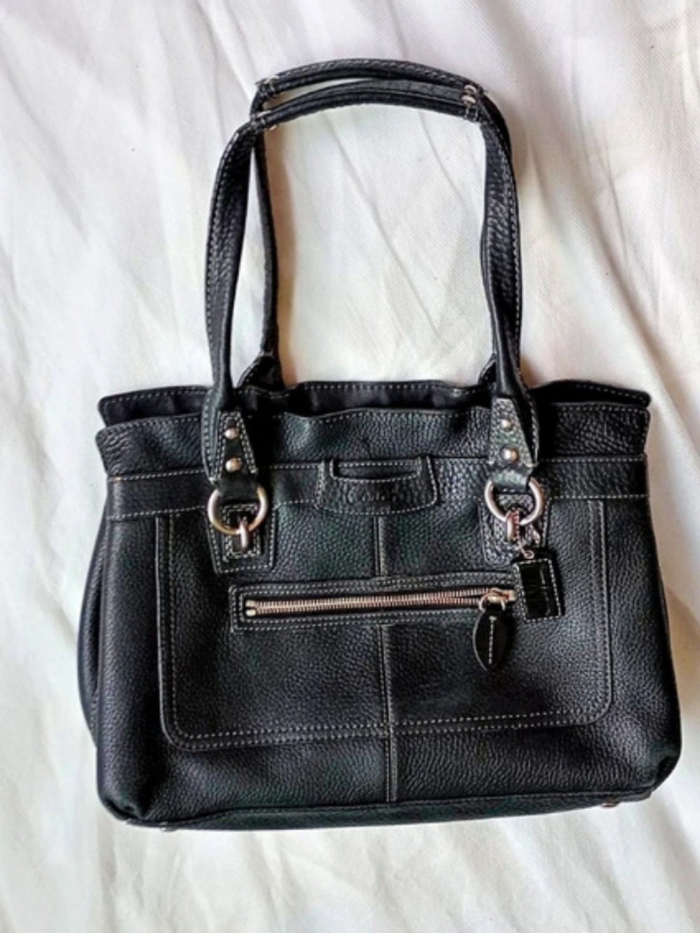 Coach Leather Tote in Black
